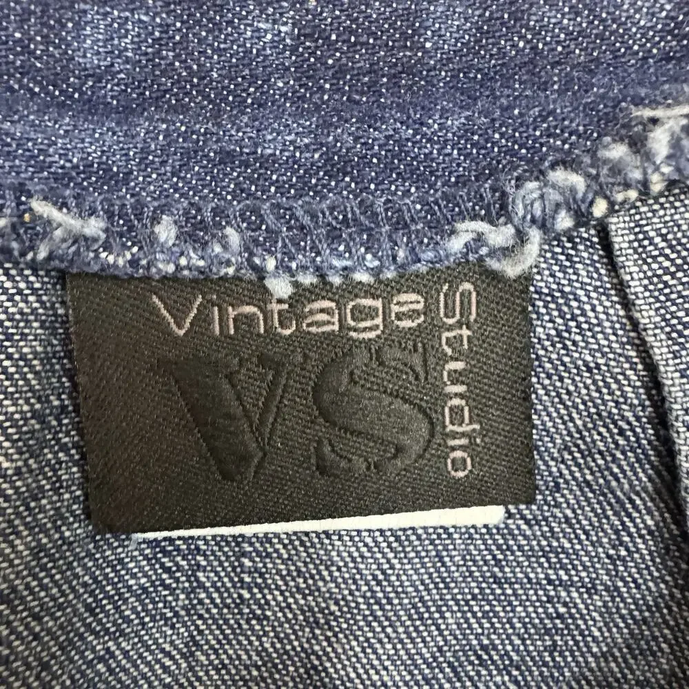 Women’s Size 10 Denim Skirt Vintage Leather Tie Dark Wash Y2K 2000s Cowboy